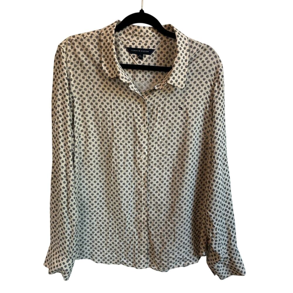 Floral print button down blouse